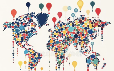 Global map made from connected market points